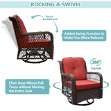 Outdoor 3-Piece Wicker Swivel Bistro Set