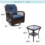 Outdoor 3-Piece Wicker Swivel Bistro Set