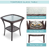 Outdoor 3-Piece Wicker Swivel Bistro Set