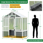Wooden Walk-In Greenhouse 76''x48''x86''