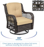 Outdoor 3-Piece Wicker Swivel Bistro Set