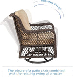 Outdoor 3-Piece Wicker Swivel Bistro Set