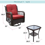 Outdoor 3-Piece Wicker Swivel Bistro Set